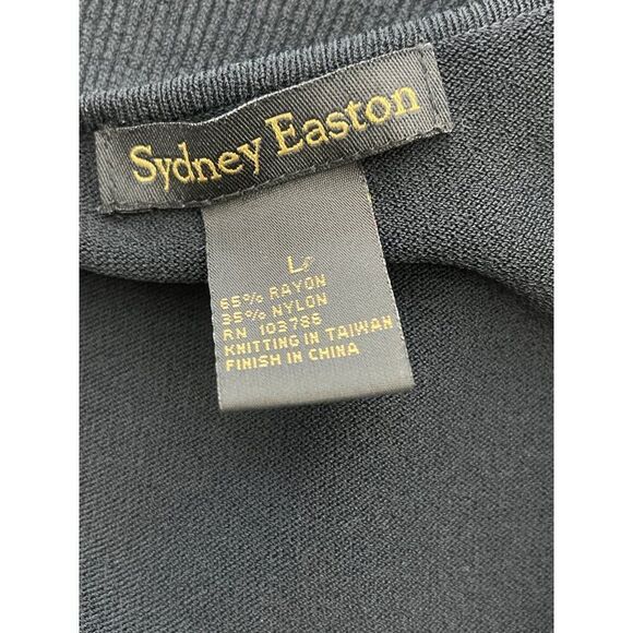 Sydney Easton Women Black Ruffle Long Sleeve Knit Sweater Size L - Picture 6 of 7